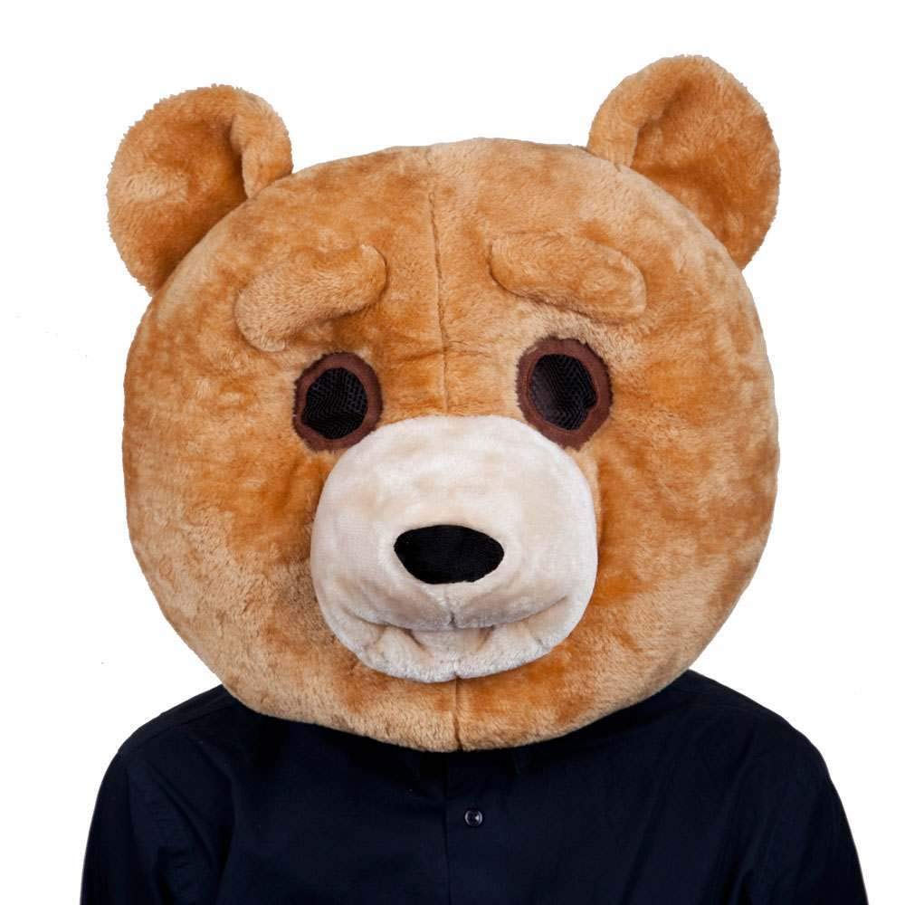 Wicked Costumes Adults Plush Teddy Bear Head Mask Halloween Fancy Dress Party Costume Accessory