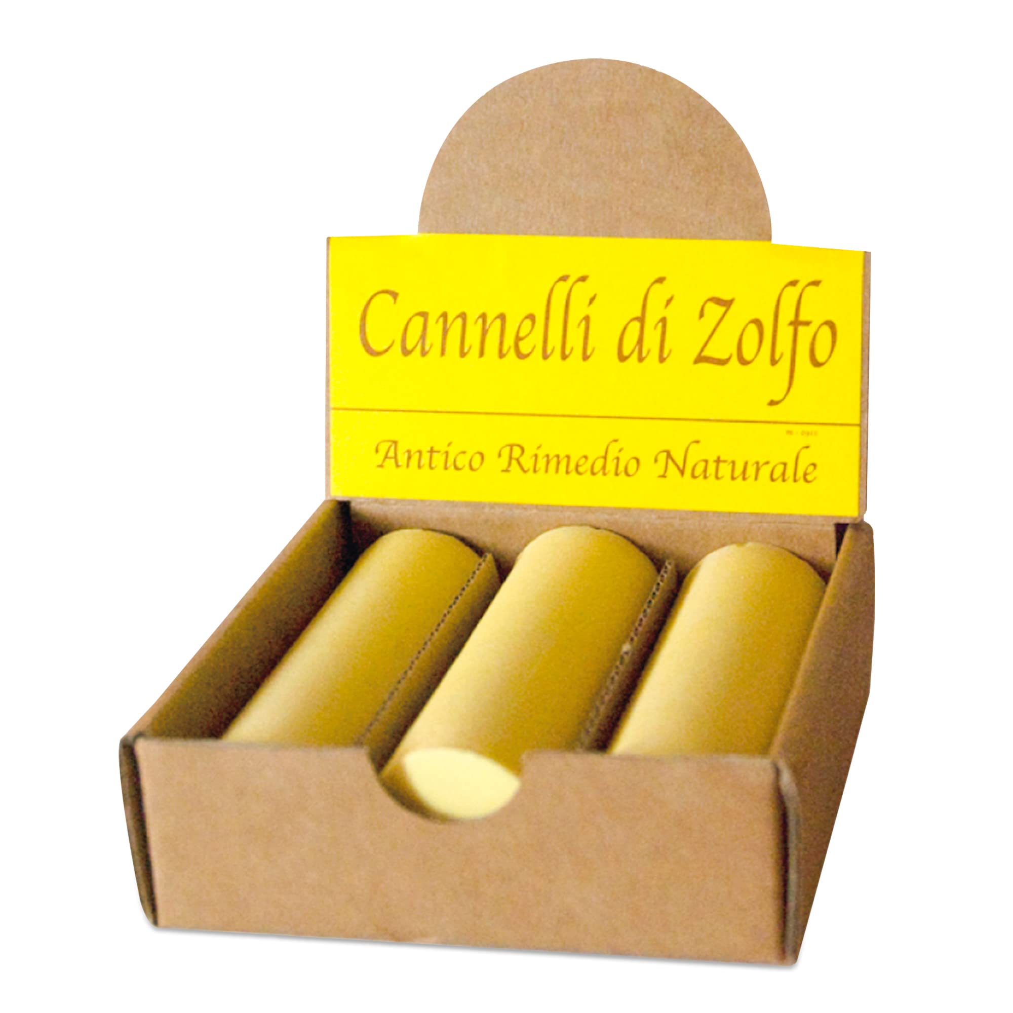 Cannelli di Zolfo. Confezione piccola da 3 pezzi. Antico rimedio alternativo per alleviare fastidi muscolari, contusioni, fastidi collo, spalle e braccia.
