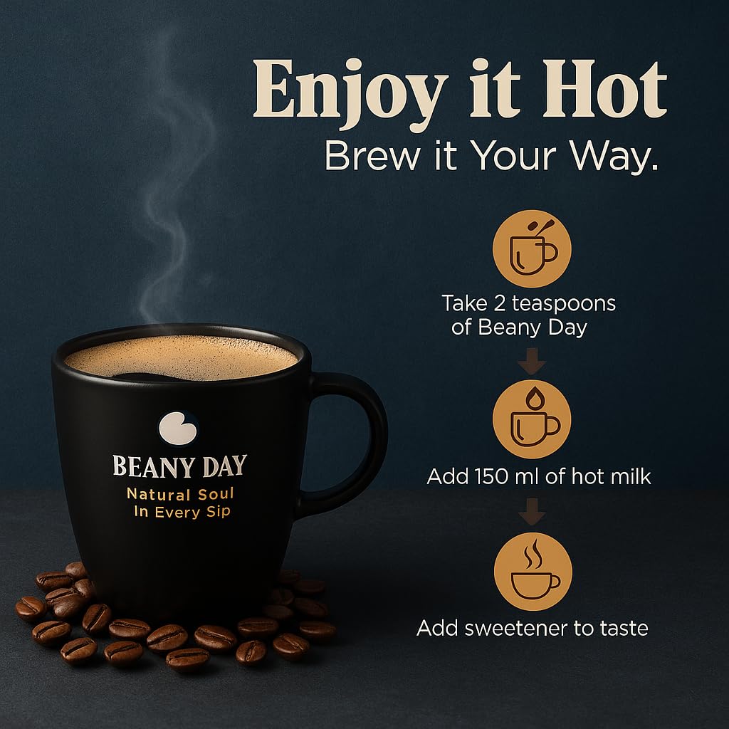 Beany Day Classic - Premium Instant Coffee Powder | 50g | No Chicory, Full-Bodied Flavor 4