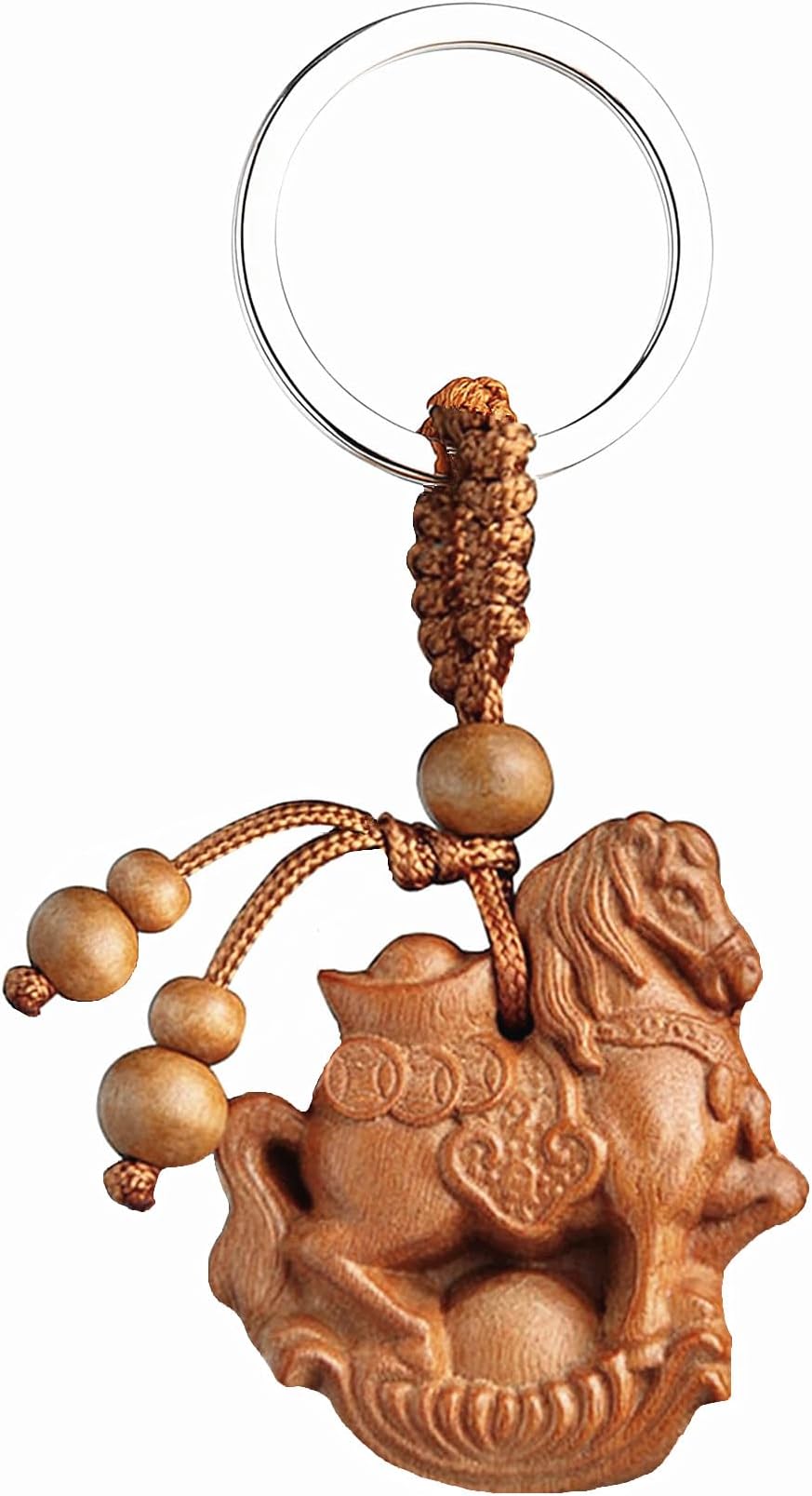 Chinese Zodiac Wooden Keychain โ Feng Shui 12 Zodiac Signs Key Ring Lucky Charm Gift