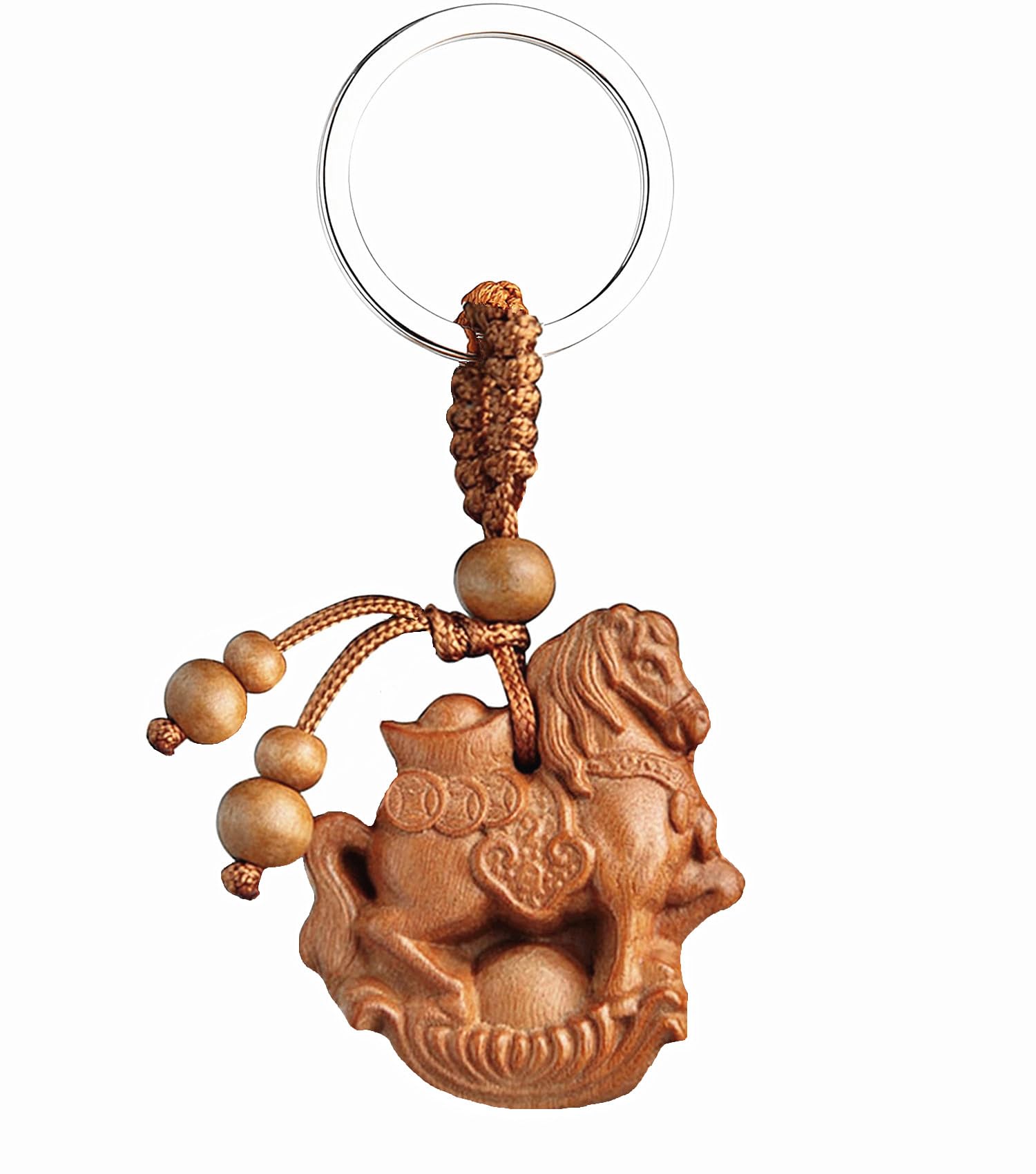 - Betterdecor Chinese Zodiac Wooden Keychain – Feng Shui 12 Zodiac Signs Key Ring Lucky Charm Gift