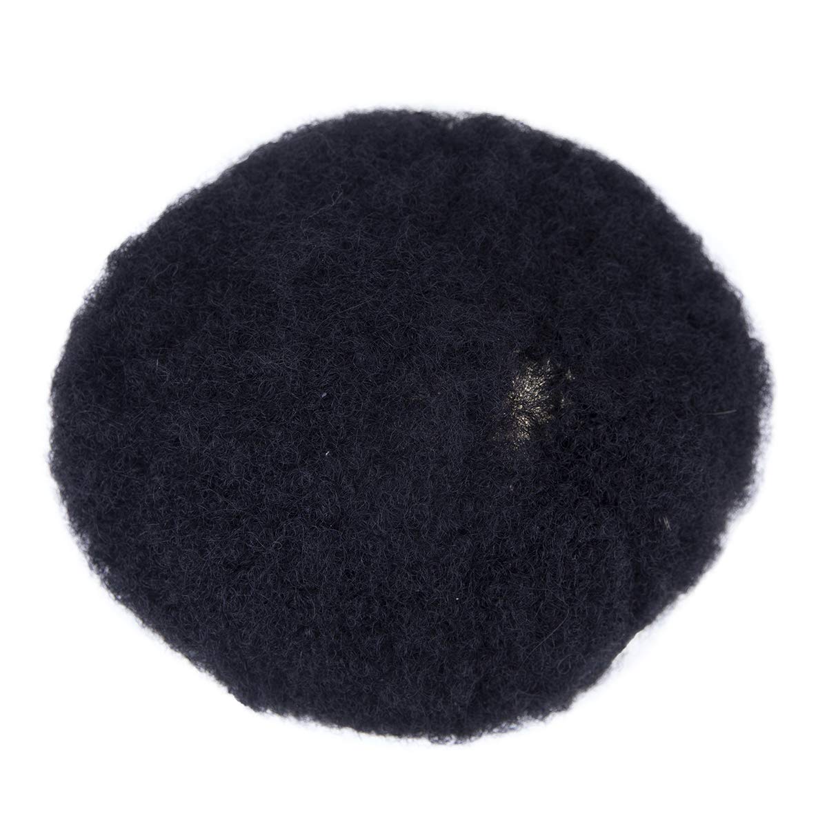 Amiable Afro Curl Toupee for Black Men Human hair replacement system hair piece for men Hair Pieces for men Full French Lace mens toupee 8×10 Inches, Off Black Color 1B