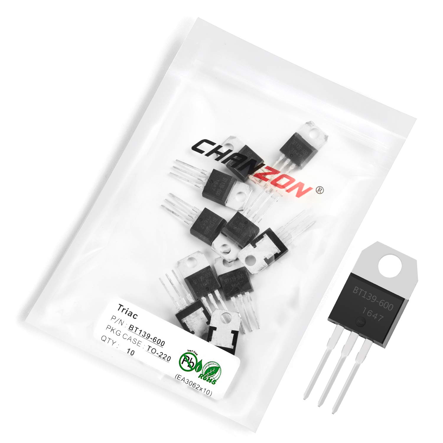 CHANZONBT139-600 TO-220 Bidirectional Thyristor Triac Transistor (Pack of 10pcs)