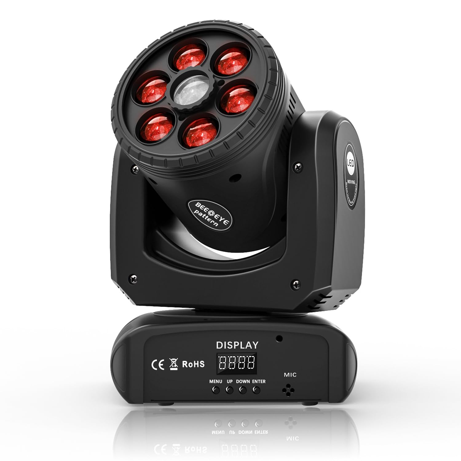 Lyre LED 60W zoom motorisé et effet nid d'abeille pour faisceaux RGBW précis