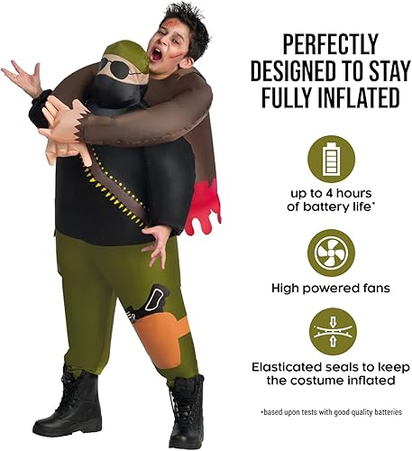 Miniatura 2 de Morph Disfraces de Halloween de zombi para niños, disfraz inflable de zombi, disfraz de Halloween de zombi para niños, disfraz de cazador de zombis