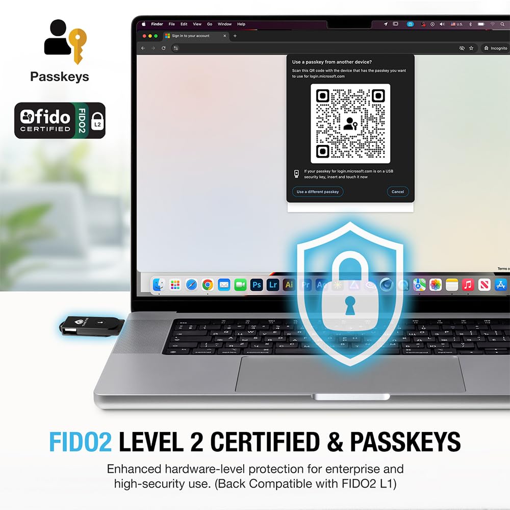 Thetis Pro For Business - Llave de Seguridad FIDO2 L2 MFA y NFC Passkey Access para ERP Escolar, Cuenta en línea de empleados, Compatible con Coinbase Google Workspace Apple ID Window Salesforce