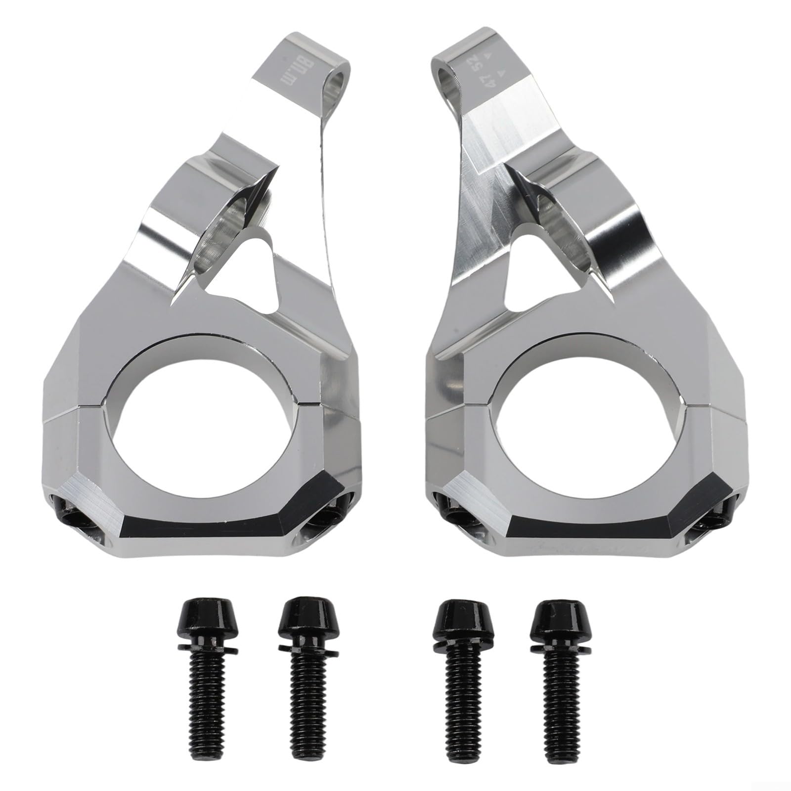 Potence à montage direct pour fourche à double couronne, alliage d'aluminium CNC 6061 31,8 mm, compatible avec VTT DH et Surron for Light Bee (argenté)