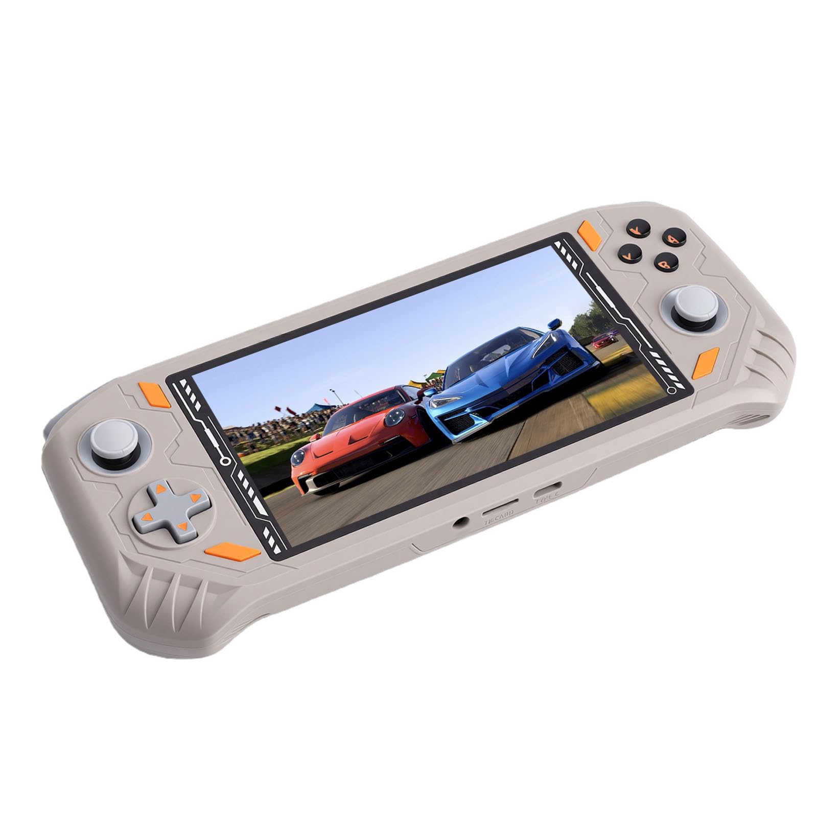 Annadue Handheld-Spielekonsole, 5,5-Zoll-Bildschirm, 2 GB RAM, Tragbarer Gaming-Player mit Extrem Leistungsstarkem Quad-Core-Chip, Wiederaufladbare Handheld-Konsole für Unterwegs (Beige)