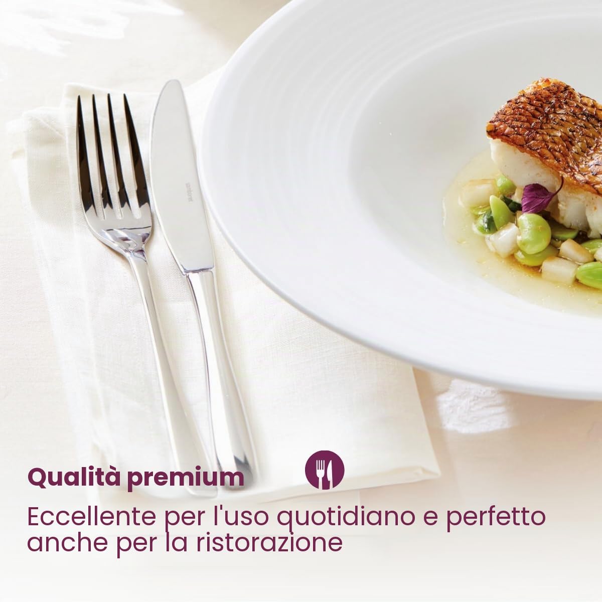Sambonet - Taste Set di Posate da Tavola per 6 persone, 24 pezzi in Acciaio Inox finitura PVD : 6 forchette, 6 cucchiai, 6 coltelli, 6 cucchiaini da tè, Lavabili in lavastoviglie, Nero