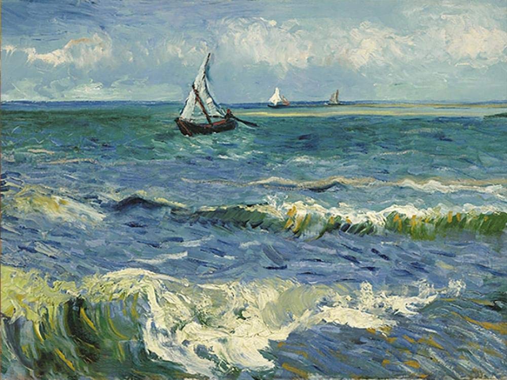 Peinture par numéro voilier océan pour apprendre à peindre facilement sur toile 40x50