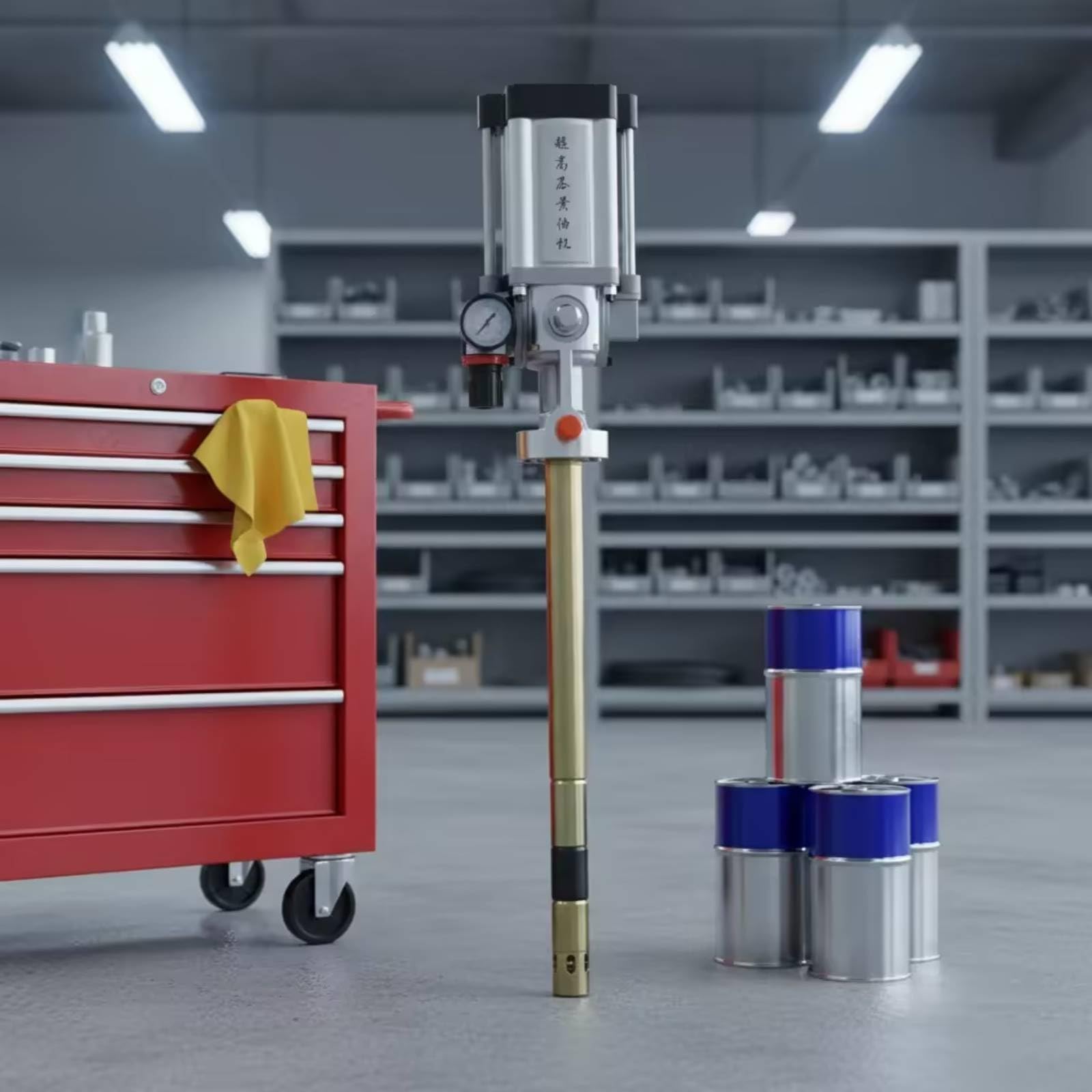 predolo Ingrassatore Pneumatica Pompa Alta Pressione per Manutentori, Tipo 12, Pompa Per Grasso Ad Alta Pressione + Valvola Di Regolazione Della Pressione