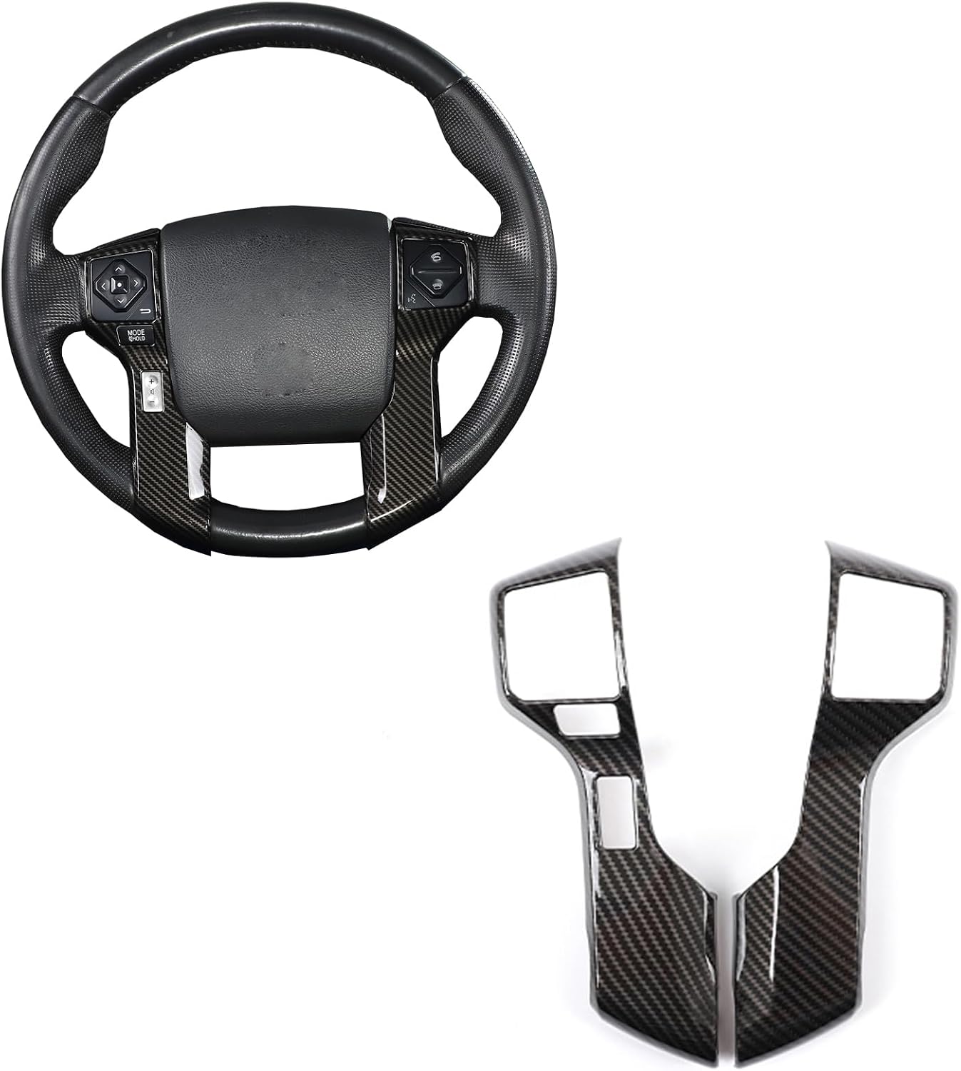 3+1 Hole Car ABS Center Console Button Molding Trim Frame,for Tacoma 2011 2012 2013 2014 2015 Sequoia 2014 2015 2016 2017 2018 2019 2020 Center Console Button Protected Frame (Black Carbon Fiber)