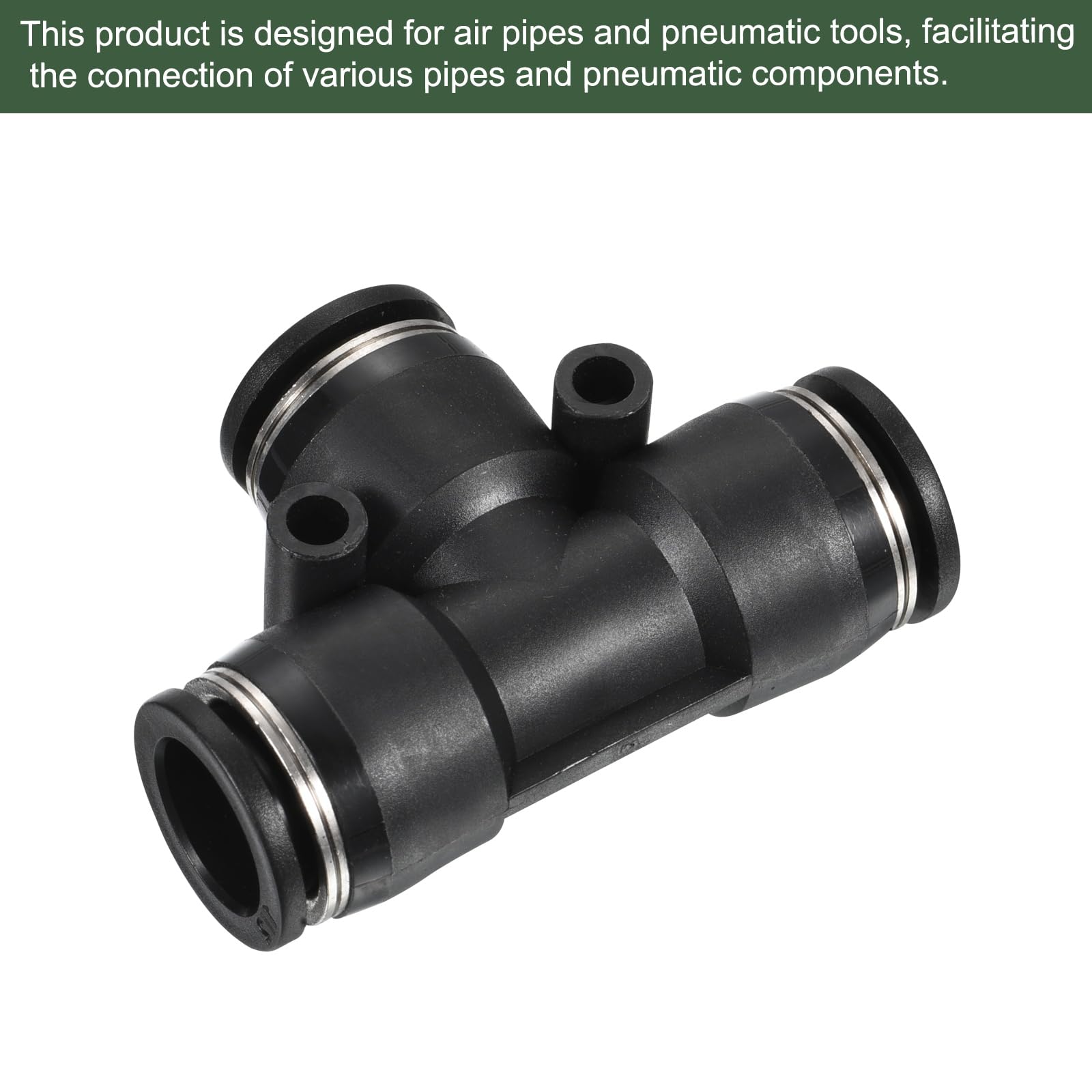 YOKIVE 2 Pcs Push to Connect Fittings, Pneumatic T Shaped Connector Air Line Tee - Image 3
