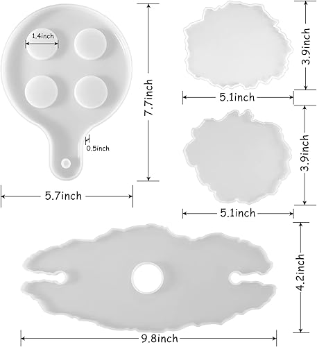 Miniatura 3 de Geiserailie 4 piezas de soporte para copas de vino, molde de resina para servir, molde de epoxi, estante de vino, molde de silicona, moldes de