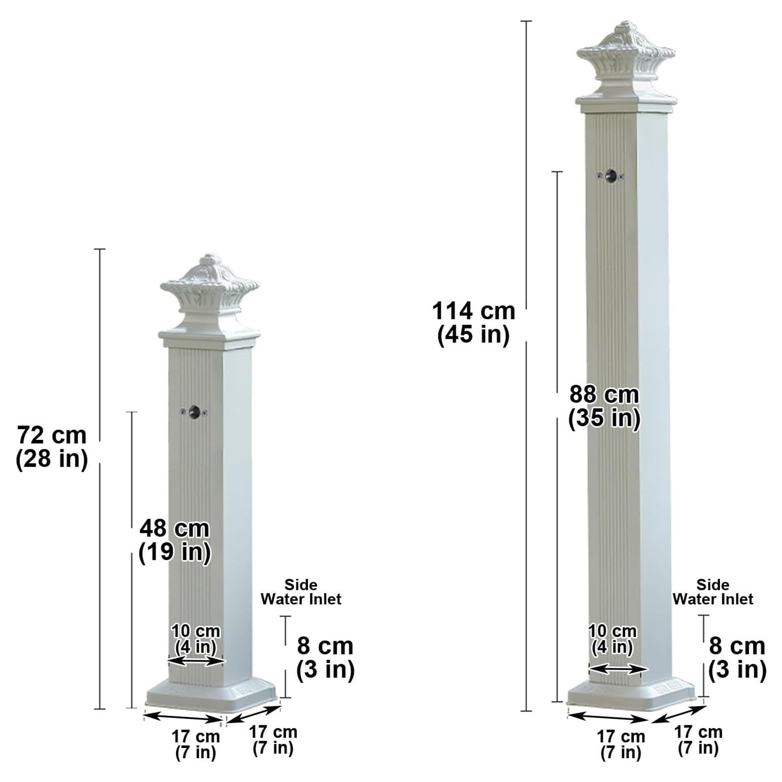 Robinet de Colonne d'eau Extérieure, Colonne d'eau de Jardin Rétro Antigel, Colonne d'eau de Jardin Carrée, Borne D'incendie, Fontaine Résistante Au Gel(Water from Side,114 cm/45 in)