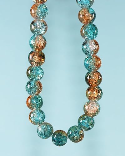 Miniatura 6 de 100 cuentas de vidrio agrietado de 0.394 pulgadas para hacer joyas, cuentas espaciadoras redondas, cuentas acrílicas para manualidades, cuentas a