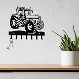Générique Accroche clés Mural en Métal, Tracteur CA IH 1455XL, 7 Crochets, avec Vis, Cadeau pour Agriculteur