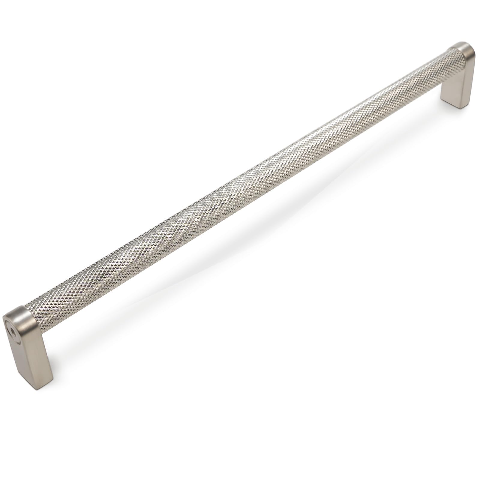 BUKOBYHE 6 Pack 12-5/8 Inch (320mm) Brushed Satin Nickel Kitchen Cabinet Handles Knurled Cabinet Pulls Drawer Pulls Kitchen Hardware — image 1