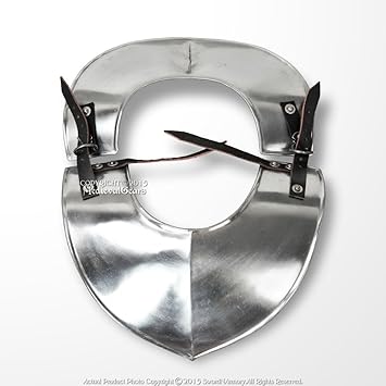 Medieval 18 Gauge Steel Plate Armor Gorget Classic Neck Protector Guard