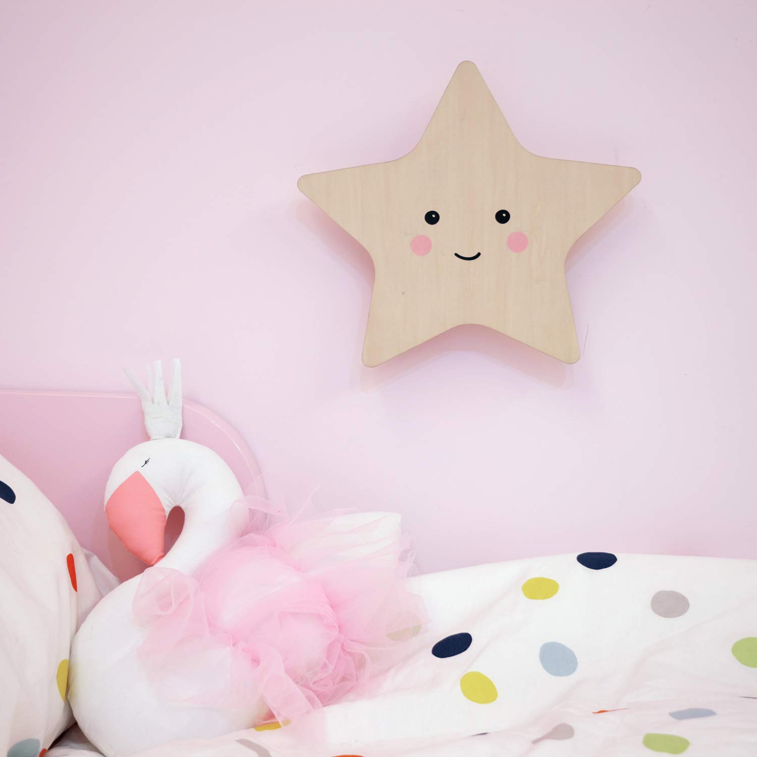 reer lumilu Silhouette Light Star 52177 Applique murale en forme d'étoile - Cadeau de baptême - Cadeau d'anniversaire pour garçons et filles - Marron