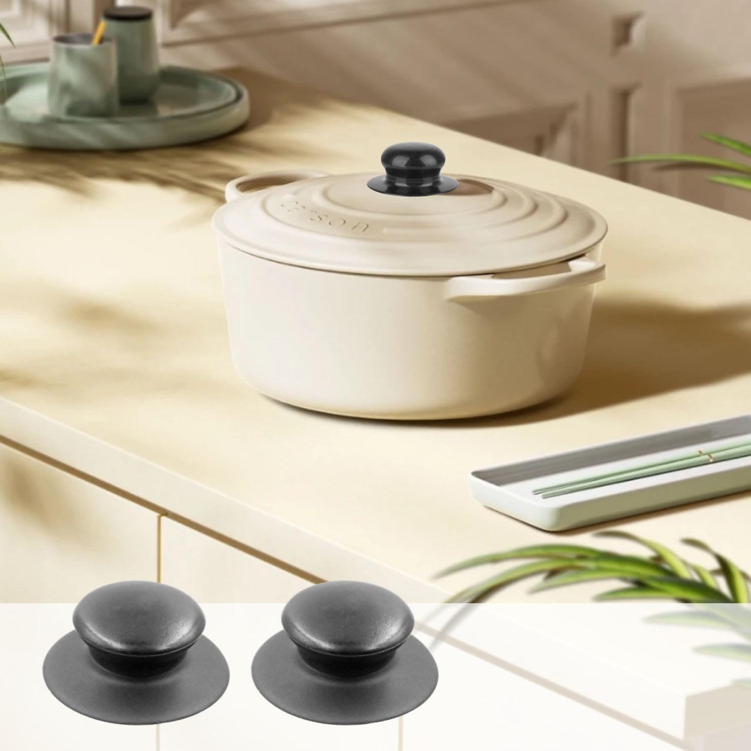Amazon.co.jp: 鍋ふたノブ 交換用 4個セット 耐熱プラスチック製