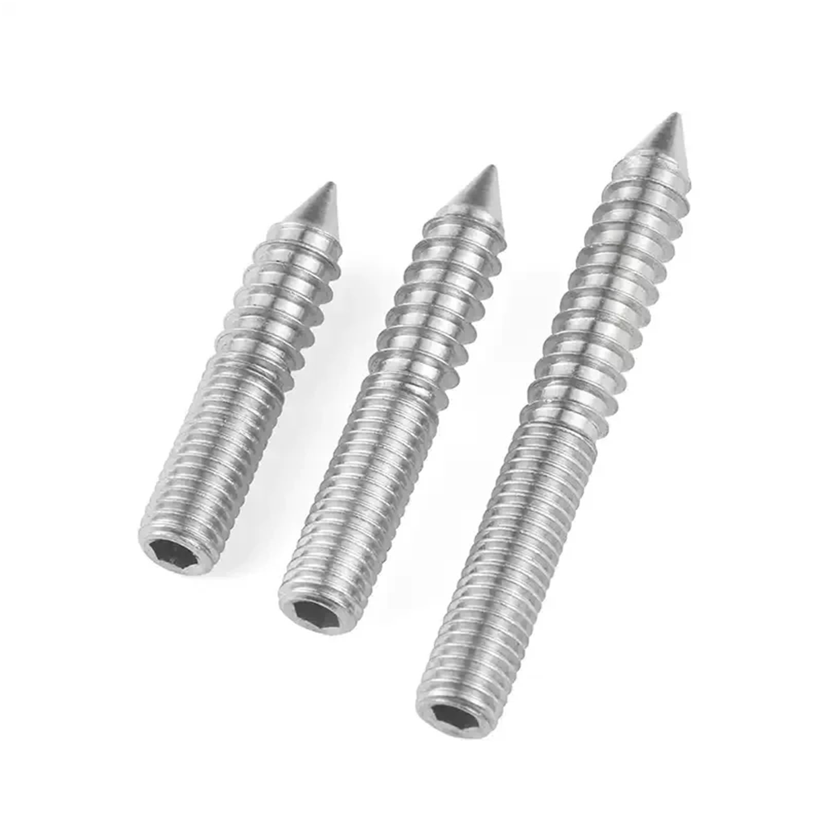 Tornillos de pasador doble extremo autorroscantes acero inoxidable con cabeza hexagonal, paquete 30, 30-50mm, M4-M6