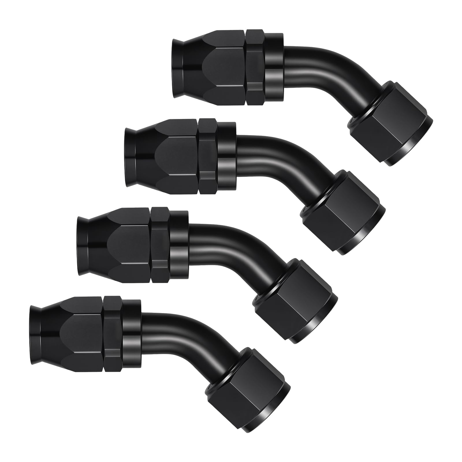 EVIL ENERGY 12AN PTFE Hose End Fitting 45 Degree Black for PTFE Hose Only 4PCS