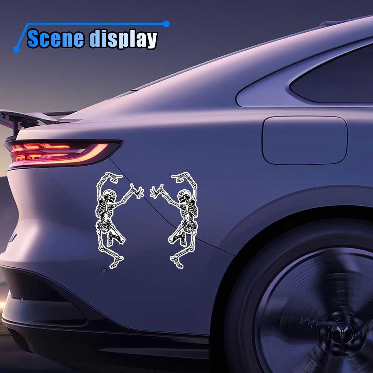 BDZMC Skeleton Bumper Sticker Decal, 6.0" Trippy Grateful Steal Your Face Rock Band Dancing Halloween Skull Car Decal for Car, Window, Refrigerator, Mirror, Laptop, Truck (1PCS)