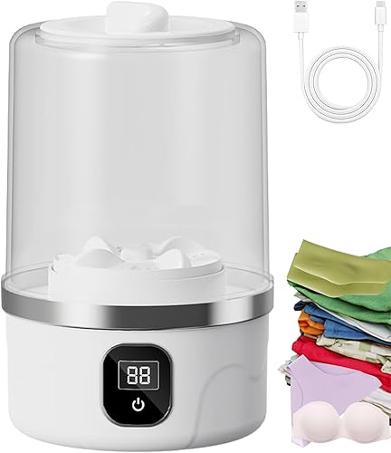 Bloame Lavadora portátil, ropa interior inalámbrica, mini taza de lavandería inteligente, mini lavadora automática para sujetadores, calcetines,