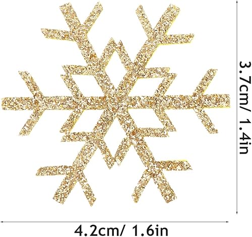 Miniatura 6 de EXCEART Parches bordados de Navidad con copos de nieve, apliques de copo de nieve para planchar en ropa, fiesta, decoración de Navidad,