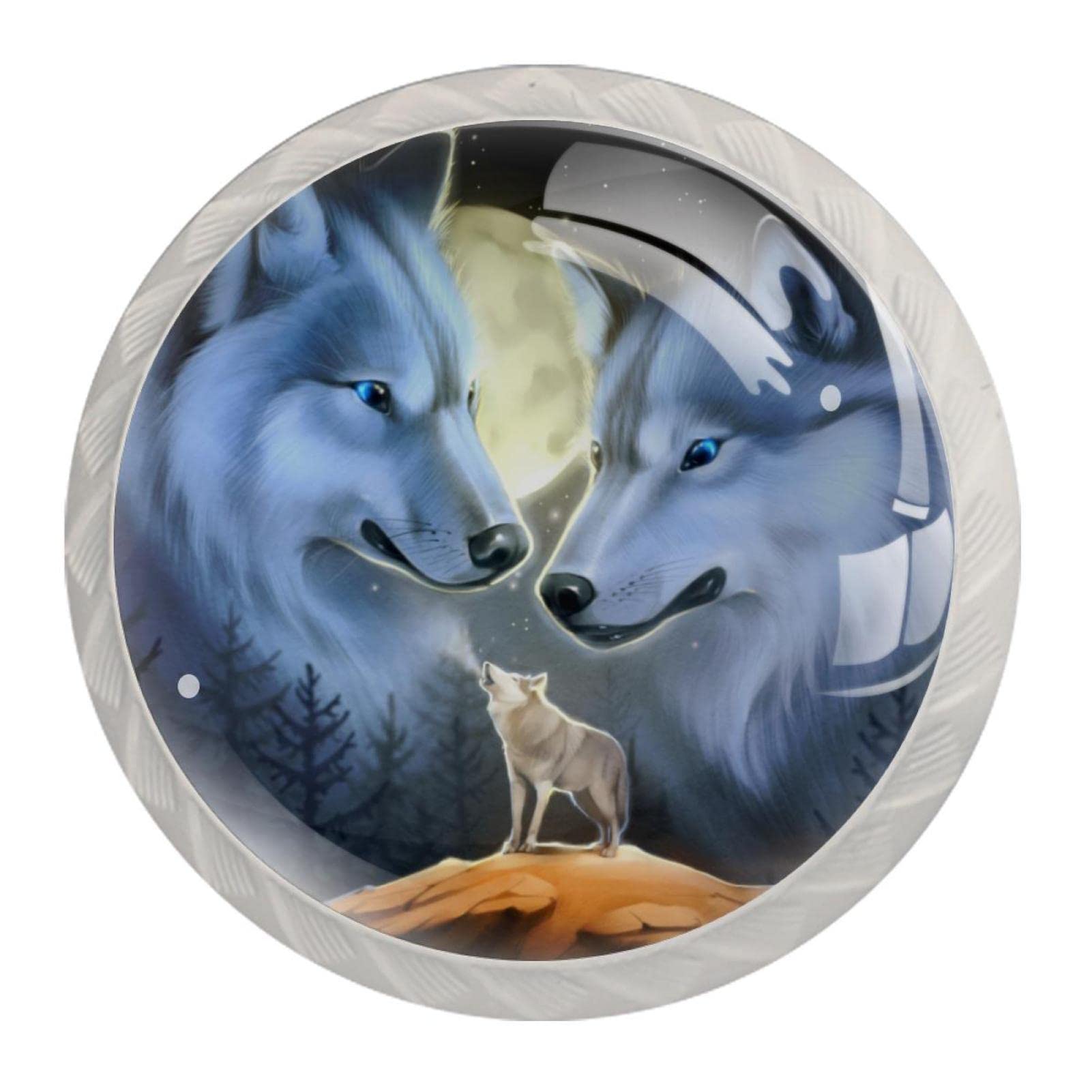 Poignées de tiroir loup blanc pour décorer une commode de cuisine blanche ou chambre