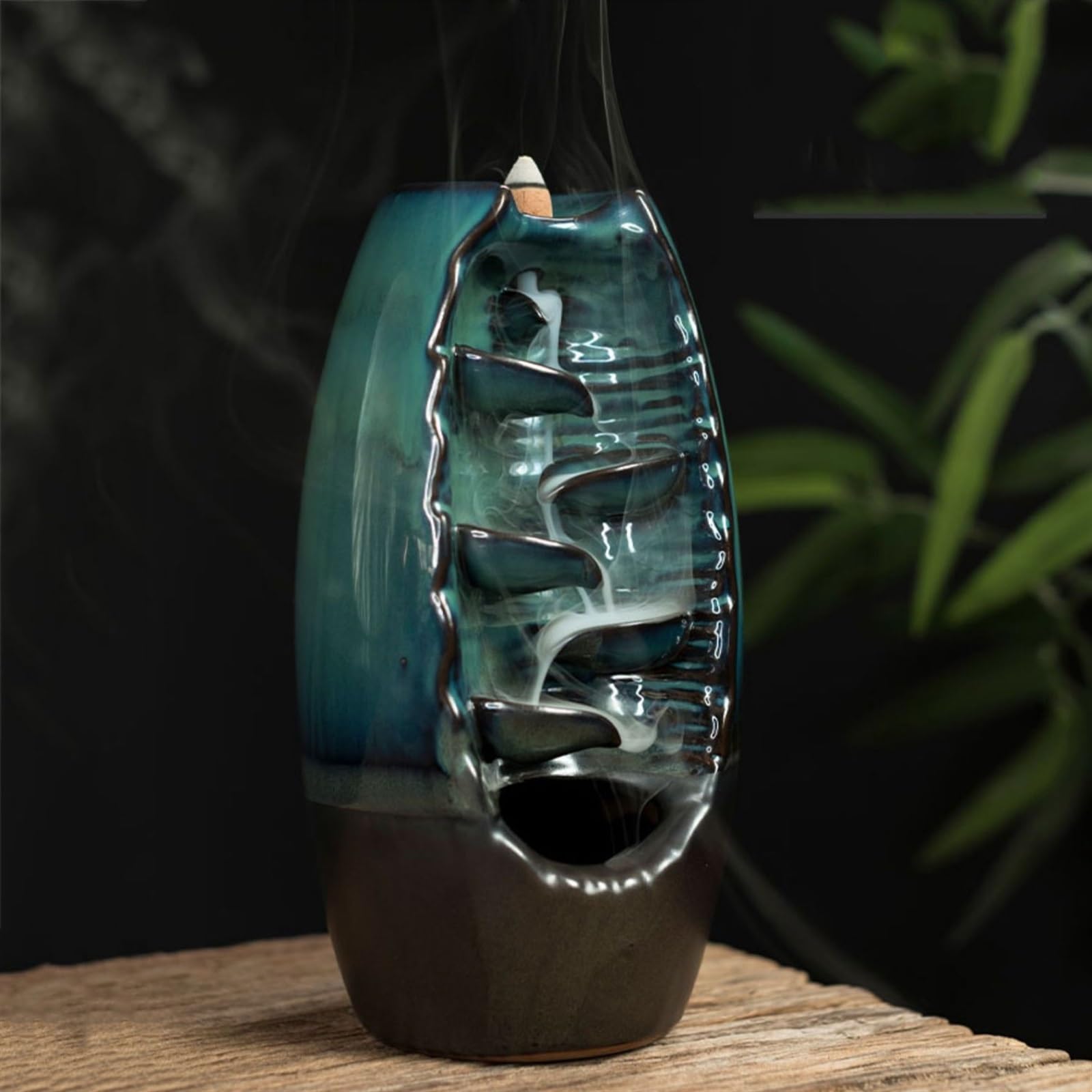 Elegante Bruciatore di incenso personalizzato for forno in ceramica smaltato Porta for interni Squisito bruciatore a riflusso Bruciatore di incenso