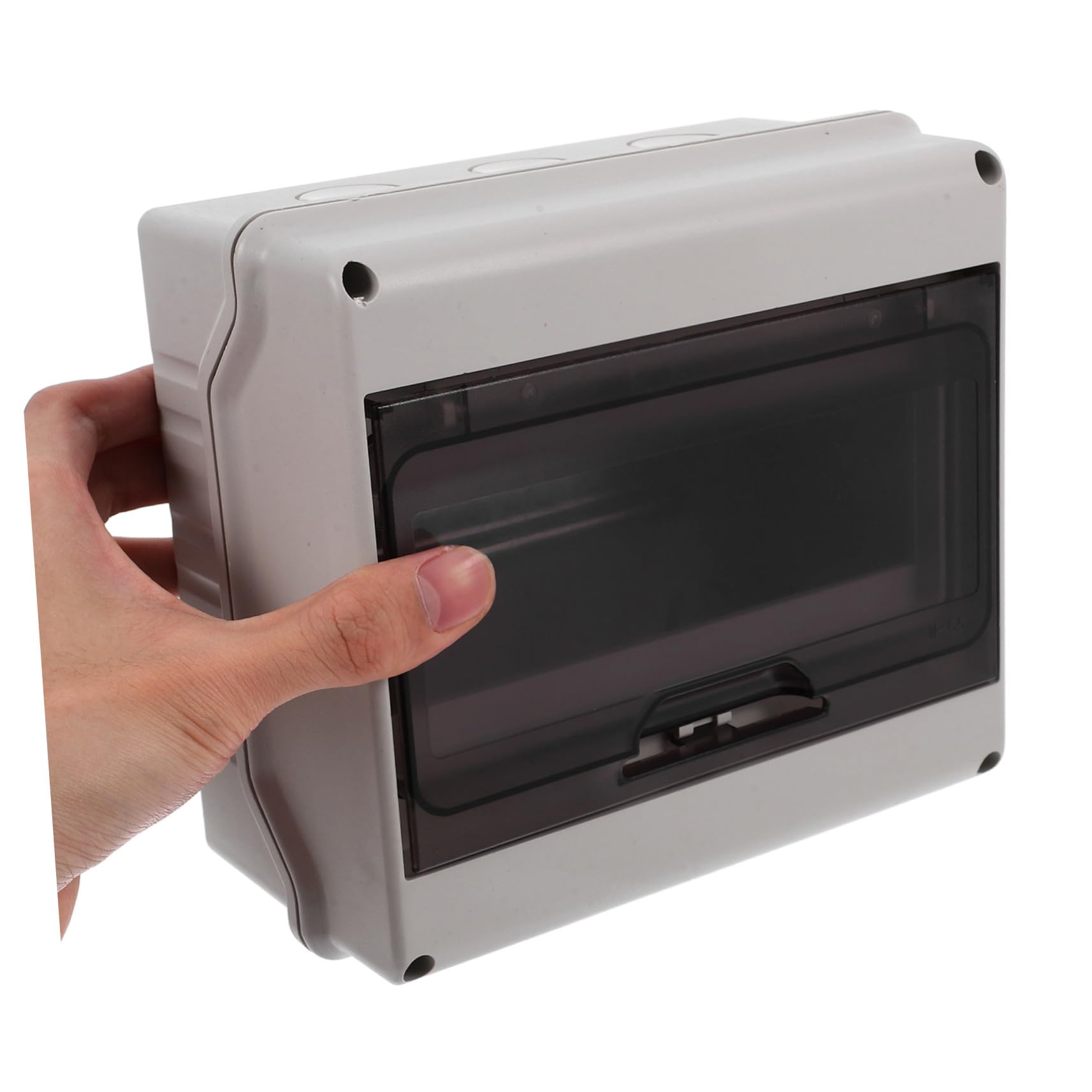 WOONEKY 2 Piezas Caja Eléctrica Estanca Vías con Ventana Transparente y Carril Din Caja de Distribución para Exterior con Protección contra Humedad y Fácil Mantenimiento de Unidades
