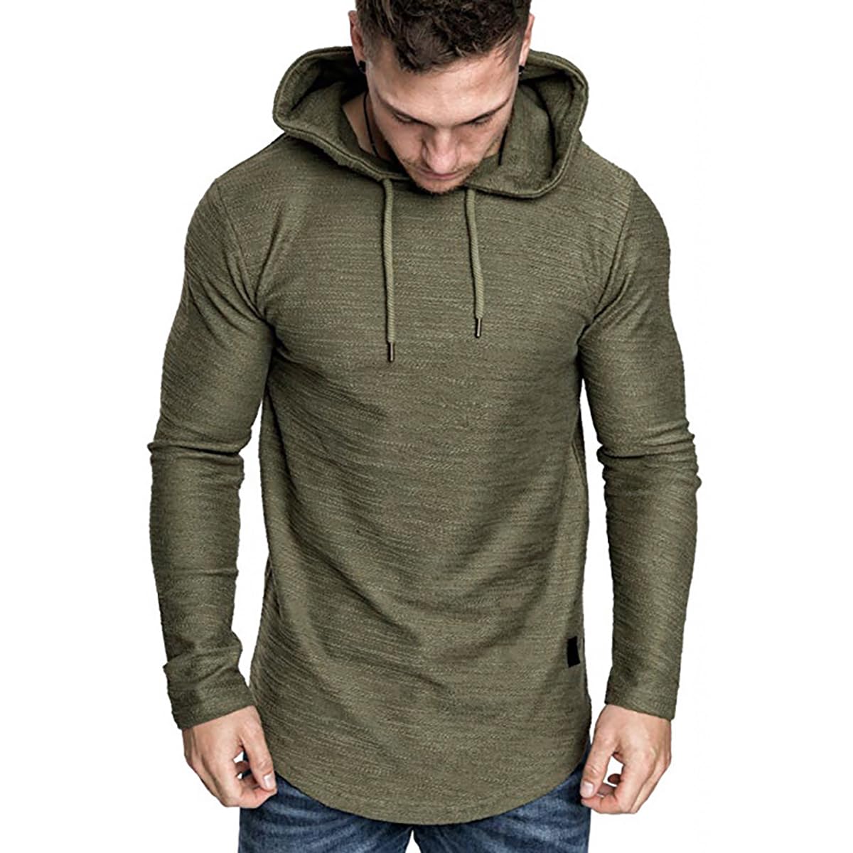 Generic Long Sleeve Shirts for Men Solid Color Sweatshirt Blouse Casual Beach Shirt for Men Big and Tall Shirts for Men Green, XX-Large