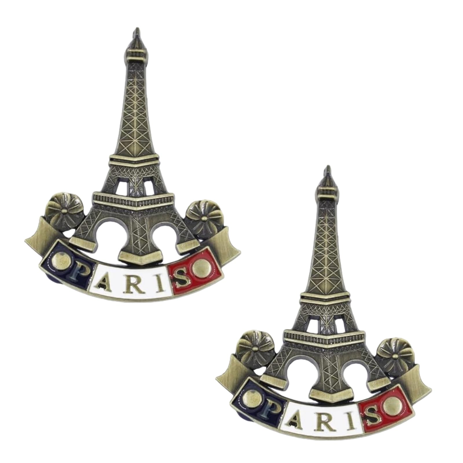 2Pcs 3D Metal Fridge Magnet Eiffel Tower Paris France Souvenir Gift Decor Refrigerator Magnets, Kitchen Accessories
