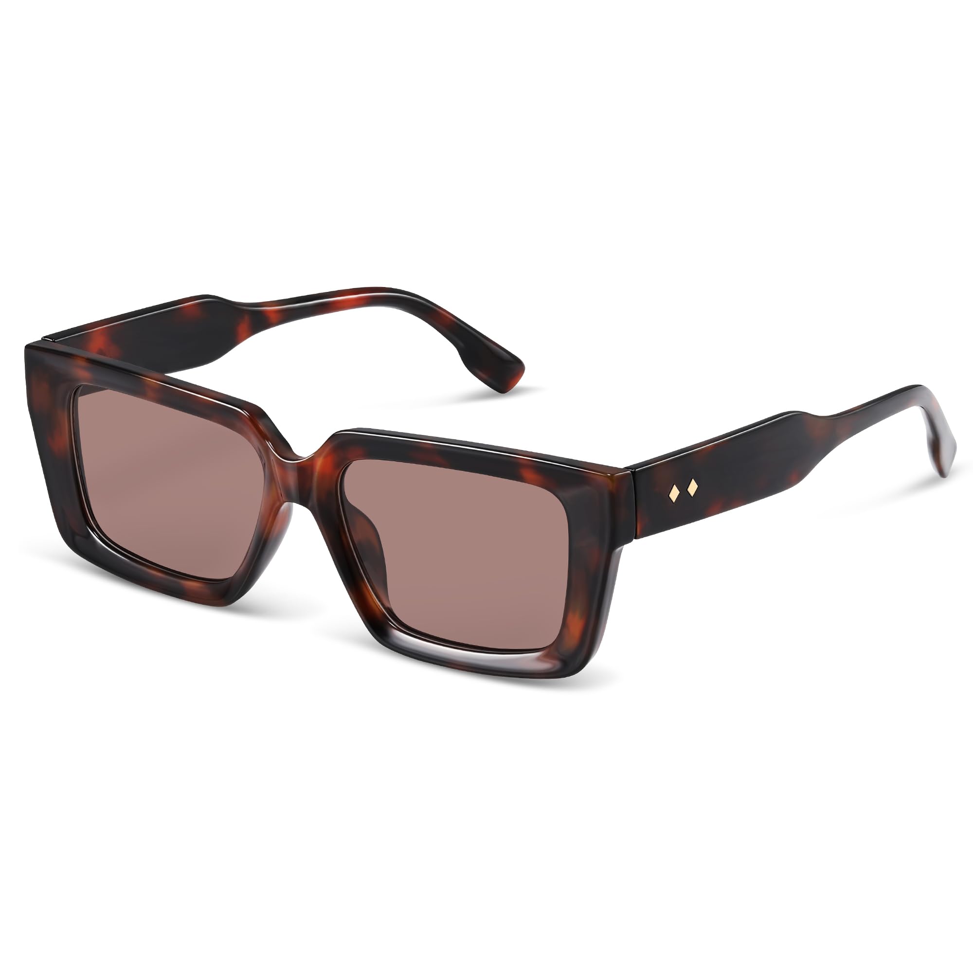 Foliful Vintage Square Oversized Sunglasses Womens Mens, Retro Designer Style Shades UV Protection Sun Glasses