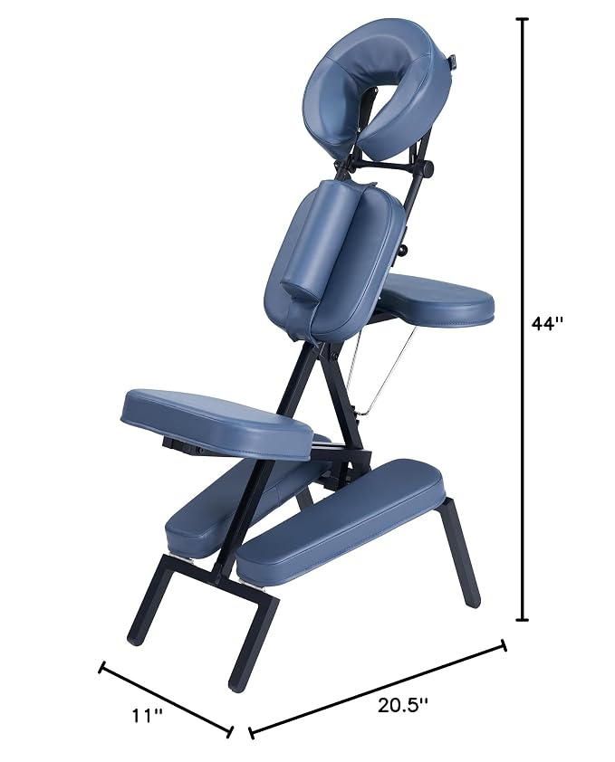 Silla portátil de masaje ajustable azul Master Massage miniatura 2
