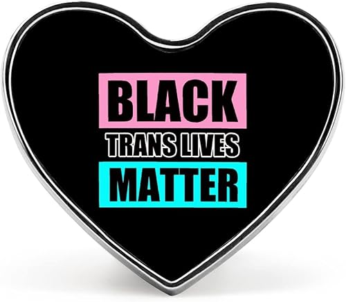 Broche negro Trans Lives Matter con diseño de corazón, insignia, elegante, para ropa, bolsa, chaqueta, accesorios