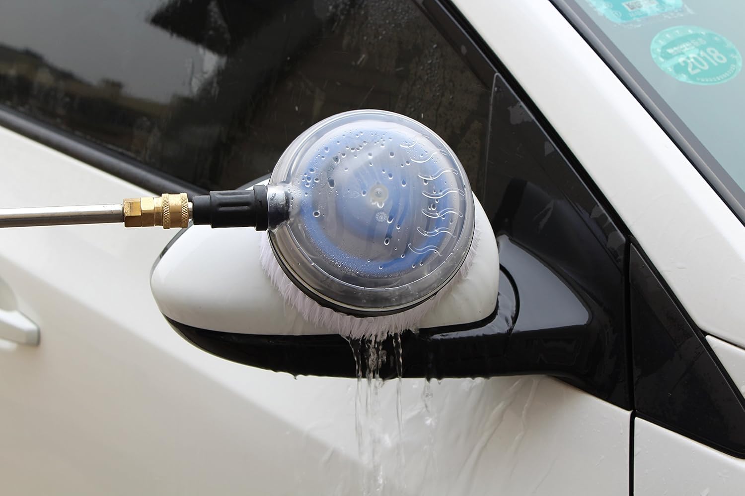 Rotary Wash Brush 360 Degrees Fan Shaped Power Washer Attachment with 1 4 Quick Connector for High Pressure — view 6