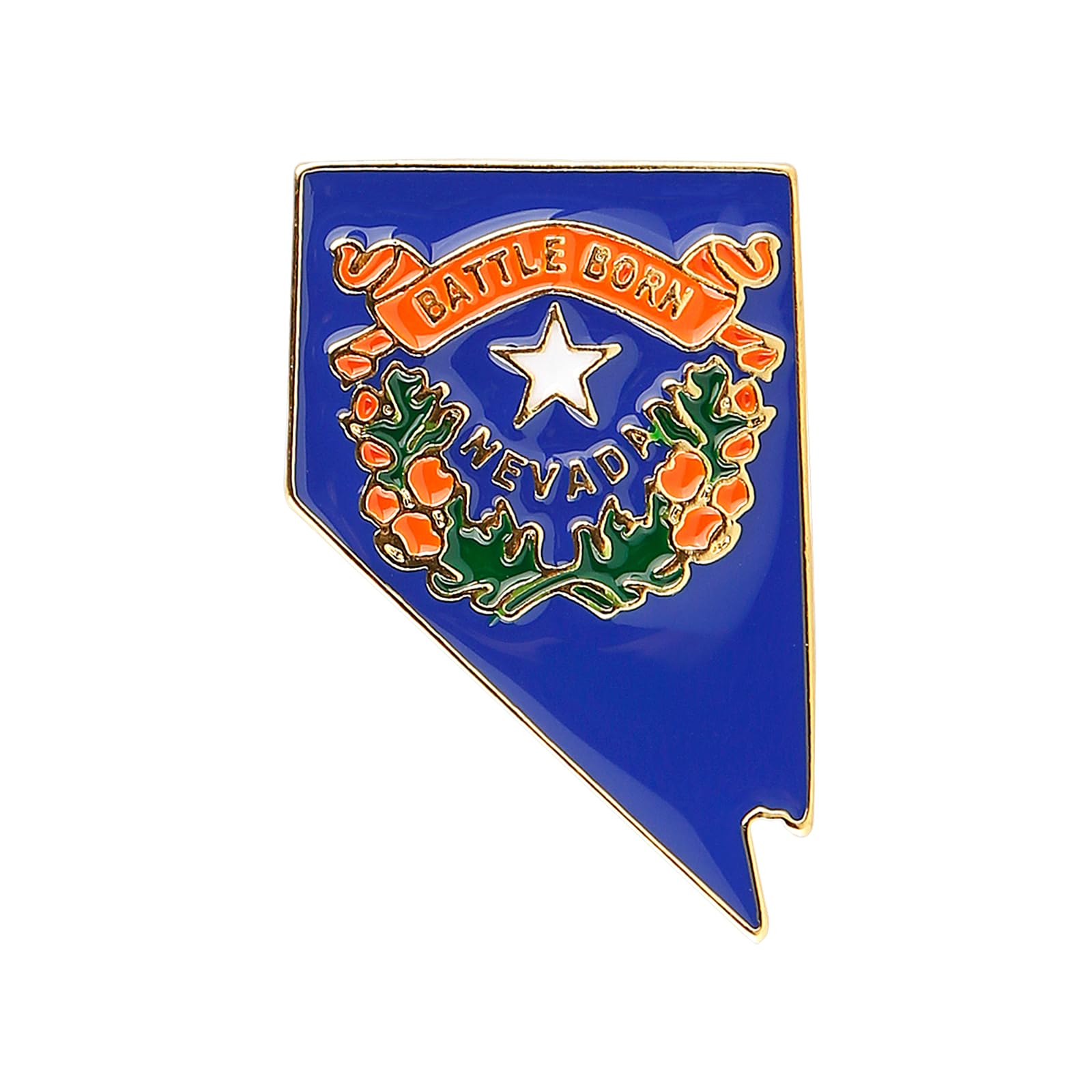 State Shaped Map Lapel Metal Pin Enamel Brooch Keepsake Beautifully Designed for Backpack Hat