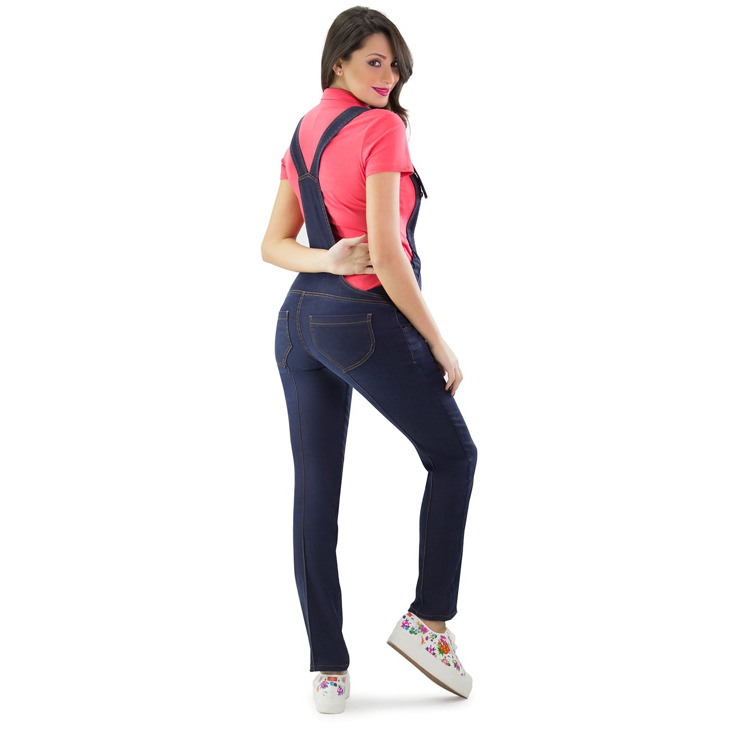 Caserta - Salopette Premaman di Jeans con Fascia in Jersey, Lavaggio Deluxe, vestibilità Regular - Made in Italy
