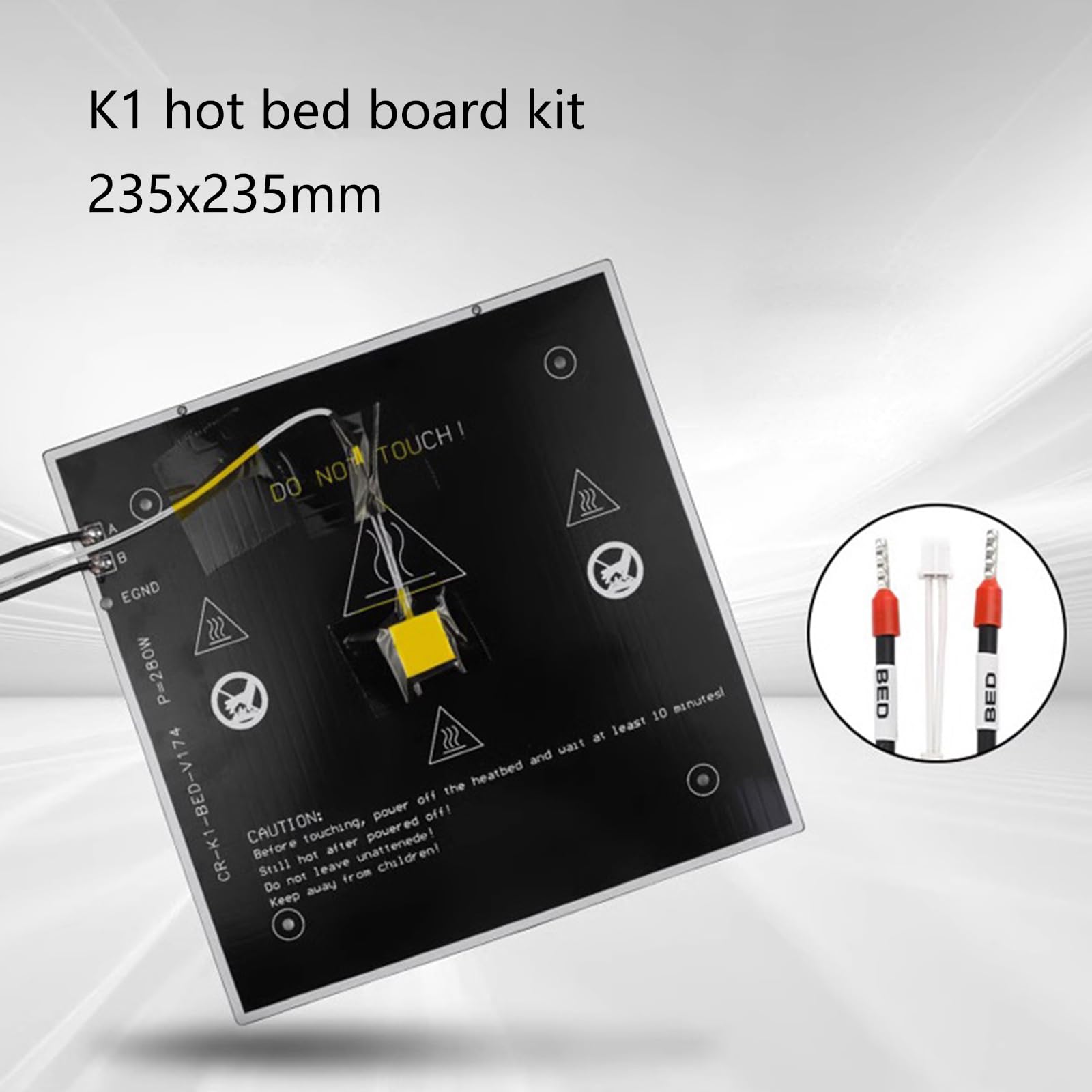 Plataforma de cama térmica de aluminio de 235 x 235 mm, placa magnética de aluminio para actualizaciones y mantenimiento de impresoras 3D