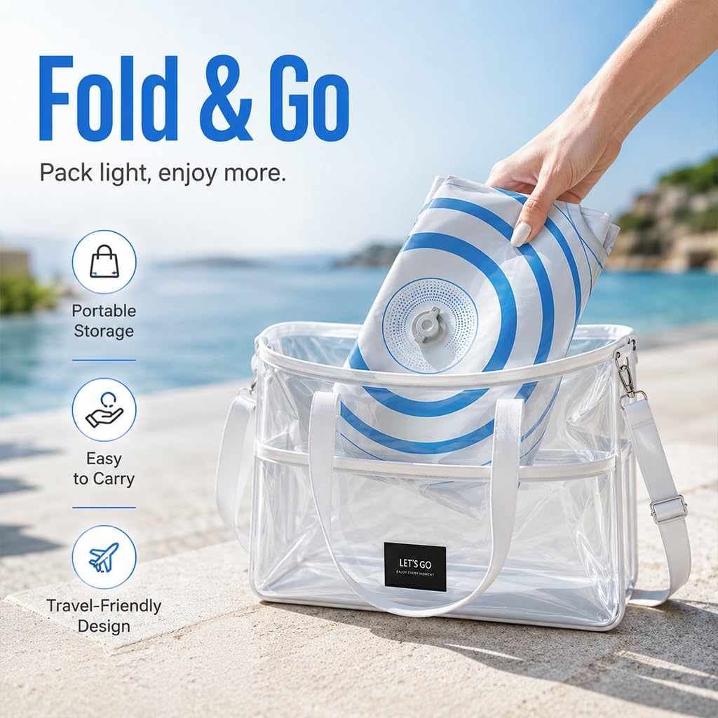 Flotador De Natación Inflable con Asas, Flotador De Piscina De Inflado por Presión para Mujeres/Hombres