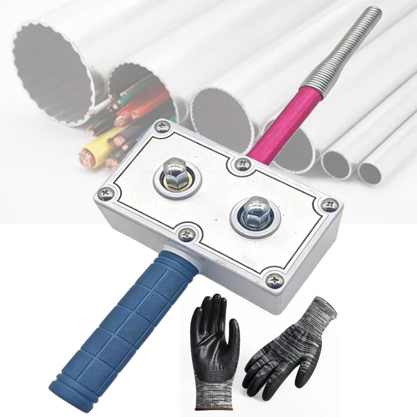 Outil de traction fil d'électricien, outils de filetage de câble portables | Ergonomique antidérapante, for conduits et tuyaux cachés, tire-fil à une seule personne permettant d'économiser du travail