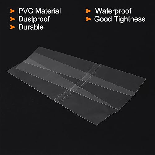 Miniatura 4 de PATIKIL Bandas retráctiles perforadas de 6.102 x 1.575 in, paquete de 400 bandas termocontraíbles de PVC para tapas de diámetro de 3.74 a 3.82