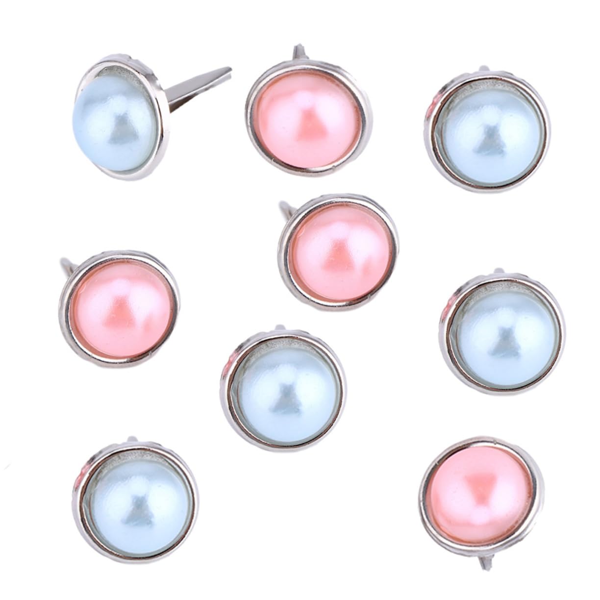 Housoutil 100pcs Round Head Fasteners Decorative Paper Brads Alloy Mini Brads Paper Craft Scrapbooking Random Color