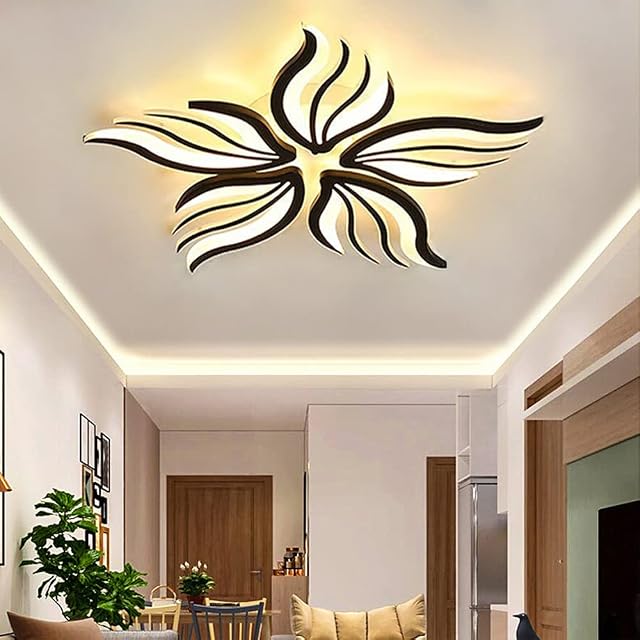 Modern LED Ceiling Light LED Chandelier Dimmable Living Room Bedroom Ceiling Lights Lamp Floral Design Flush Mount Hanging Changed Light Color Lamp with Remote Dining Room Decor Kitchen Corridorlight