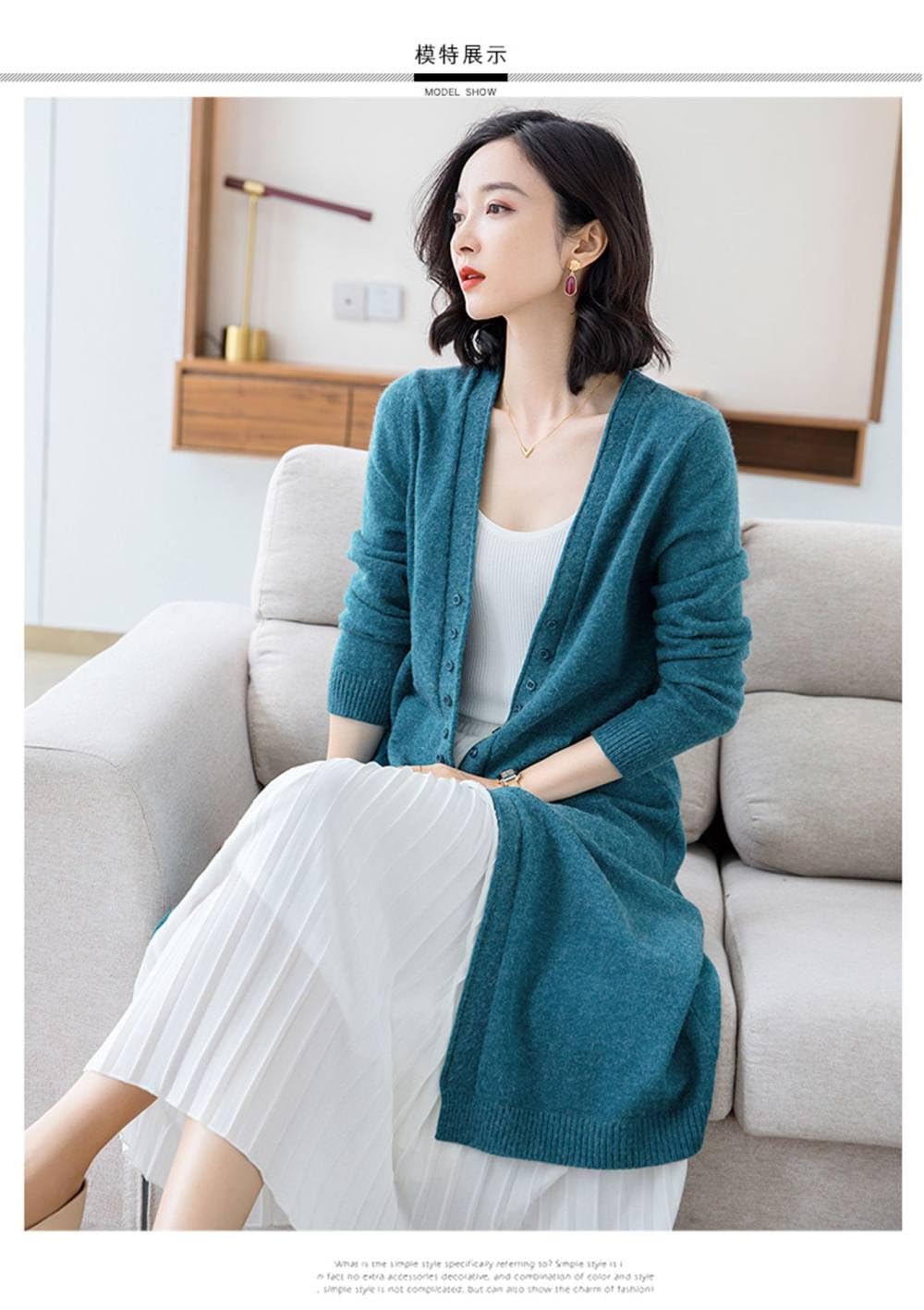 Cardigans Largos Para Mujer,Cárdigans De Punto Con Frente Abierto De Manga Larga Para Mujer Con Botones Y Cuello En V Abrigo Abrigo Prendas De Abrigo Elegante Otoño Invierno Cachemira Jersey De Pu