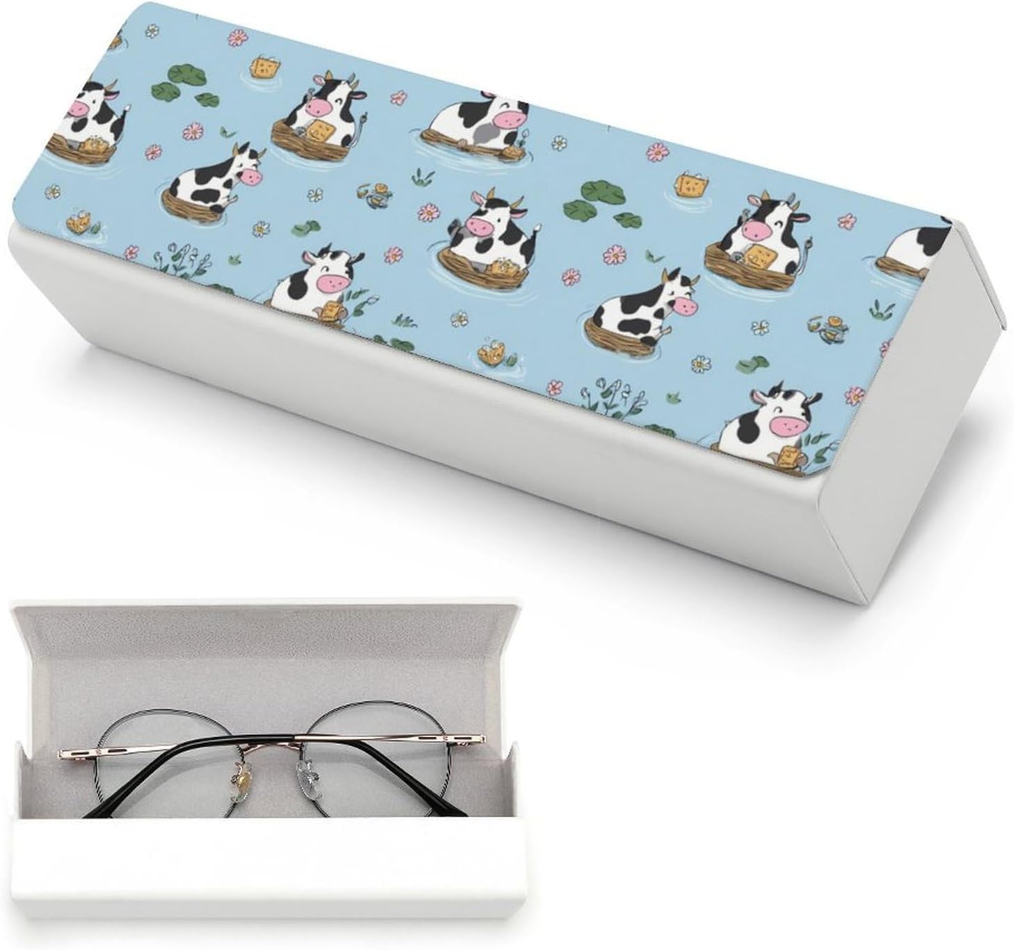 Cows in Water Eyeglasses Case with Cleaning Cloth image 5