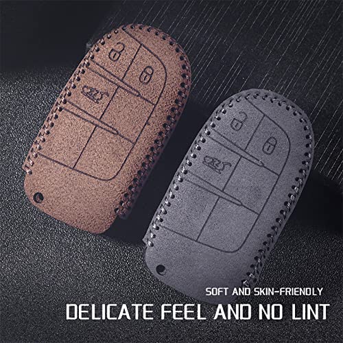 LAYGU Capa para chave de carro chaveiro, para Jeep Renegade Compass Grand Cherokee para Chrysler 300